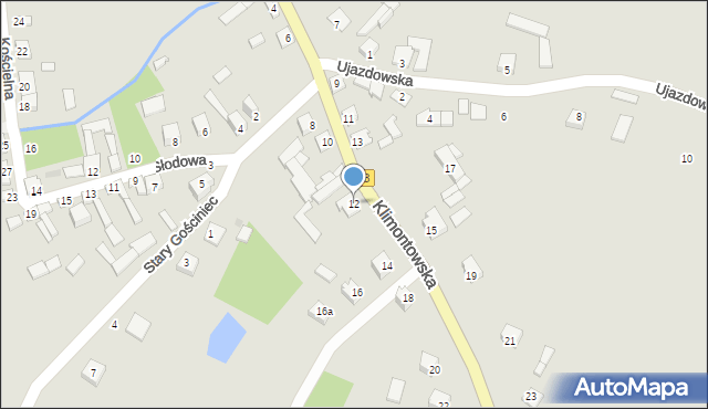 Iwaniska, Klimontowska, 12, mapa Iwaniska