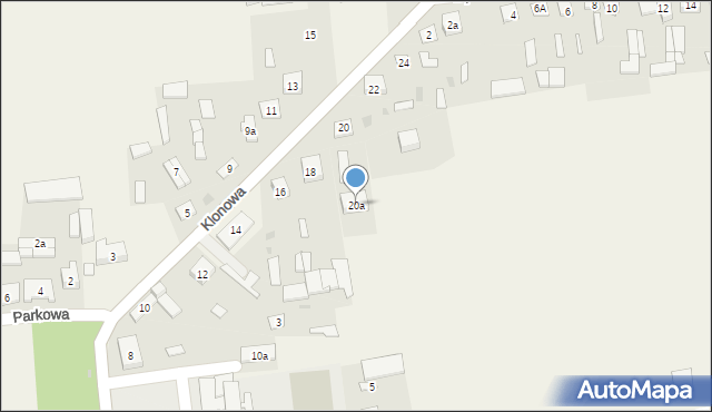 Jabłonna Lacka, Klonowa, 20a, mapa Jabłonna Lacka