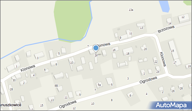 Januszkowice, Klonowa, 14, mapa Januszkowice