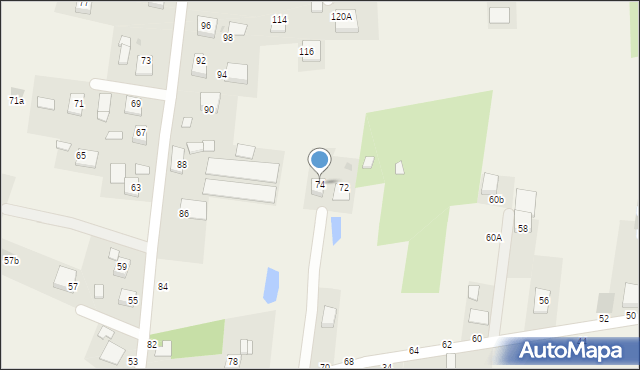 Jasień, Klonowa, 74, mapa Jasień