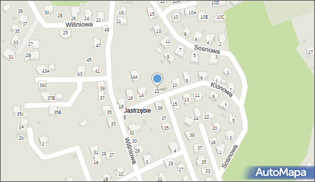 Jastrzębie-Zdrój, Klonowa, 12, mapa Jastrzębie-Zdrój