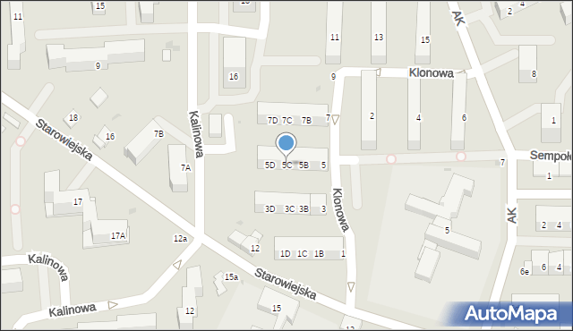 Jaworzno, Klonowa, 5C, mapa Jaworzno