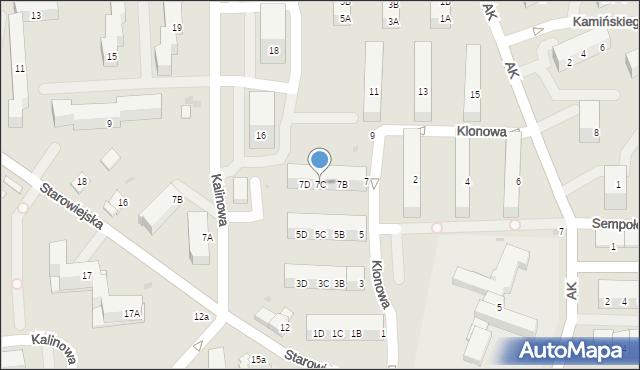 Jaworzno, Klonowa, 7C, mapa Jaworzno