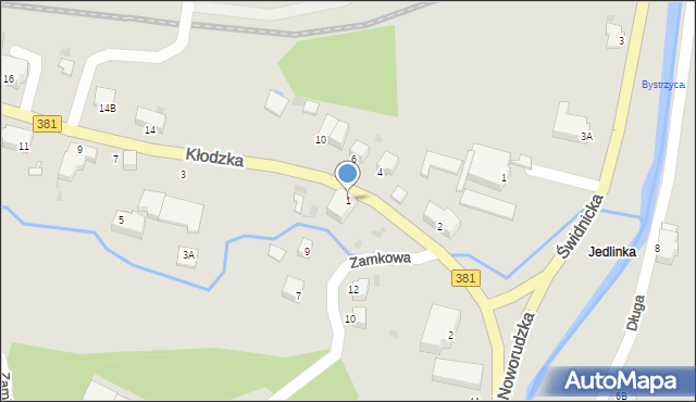 Jedlina-Zdrój, Kłodzka, 1, mapa Jedlina-Zdrój