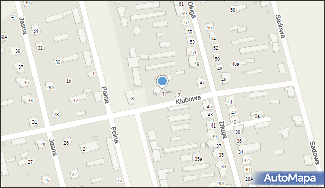 Jednorożec, Klubowa, 4, mapa Jednorożec