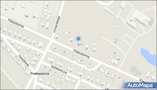 Jędrzejów, Klasztorna, 28, mapa Jędrzejów