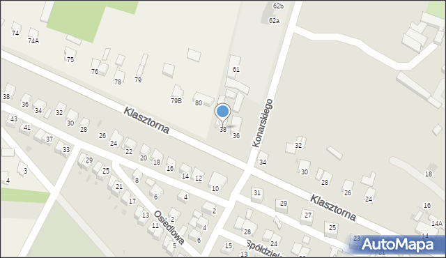 Jędrzejów, Klasztorna, 38, mapa Jędrzejów