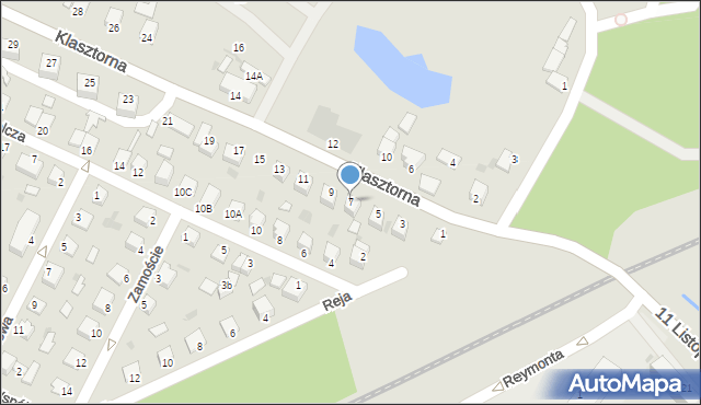 Jędrzejów, Klasztorna, 7, mapa Jędrzejów