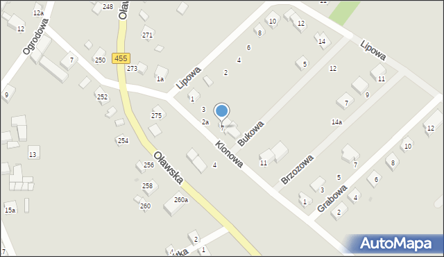 Jelcz-Laskowice, Klonowa, 7, mapa Jelcz-Laskowice