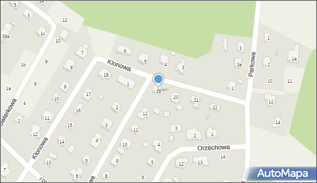 Jerzmanowa, Klonowa, 19, mapa Jerzmanowa
