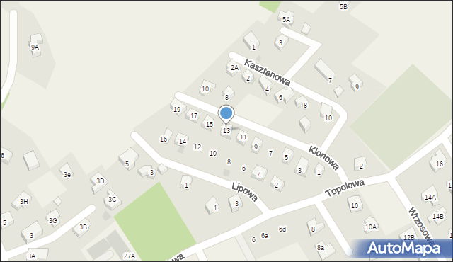 Jeżów Sudecki, Klonowa, 13, mapa Jeżów Sudecki