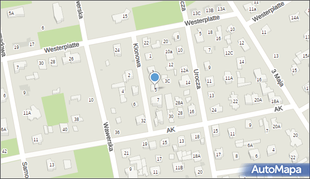 Józefów, Klonowa, 5, mapa Józefów