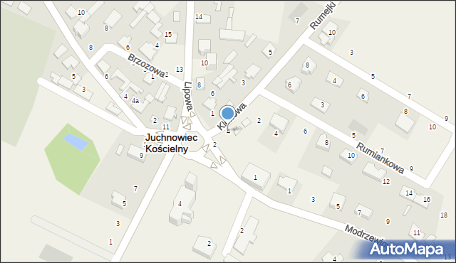 Juchnowiec Kościelny, Klonowa, 4, mapa Juchnowiec Kościelny