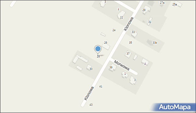 Kalinówka, Klonowa, 28, mapa Kalinówka