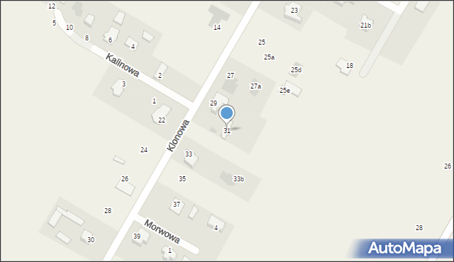 Kalinówka, Klonowa, 31, mapa Kalinówka