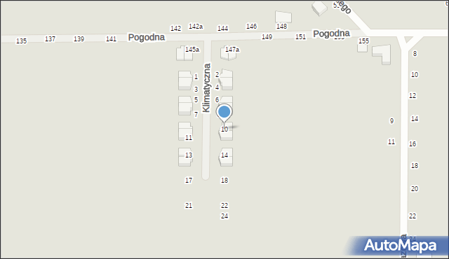 Kalisz, Klimatyczna, 10, mapa Kalisza