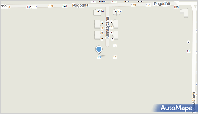 Kalisz, Klimatyczna, 13, mapa Kalisza