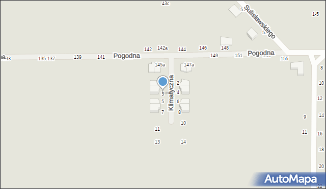 Kalisz, Klimatyczna, 3, mapa Kalisza