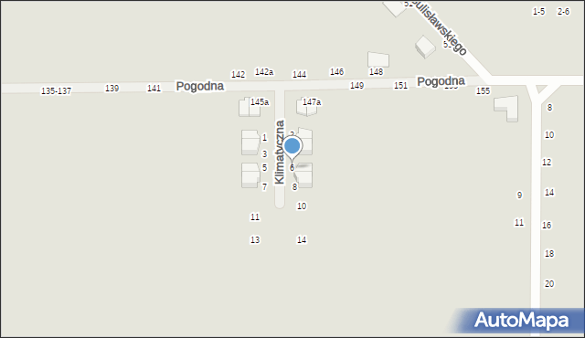 Kalisz, Klimatyczna, 6, mapa Kalisza