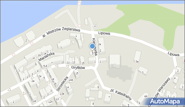 Kamień Pomorski, Klasztorna, 3, mapa Kamień Pomorski