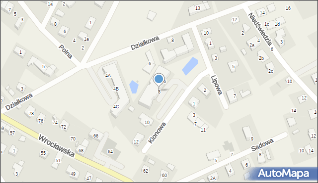 Kamieniec Wrocławski, Klonowa, 8, mapa Kamieniec Wrocławski