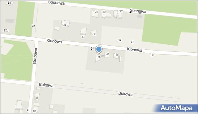 Karczowiska, Klonowa, 26, mapa Karczowiska