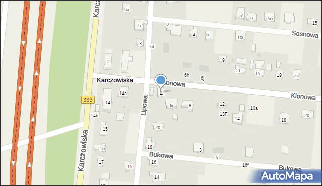 Karczowiska, Klonowa, 4, mapa Karczowiska