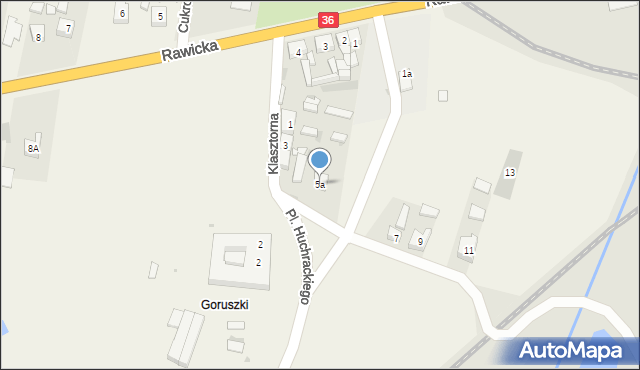 Karolinki, Klasztorna, 5a, mapa Karolinki