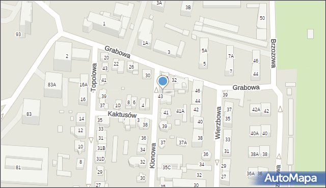 Katowice, Klonowa, 43A, mapa Katowic