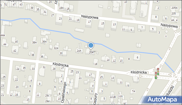 Katowice, Kłodnicka, 20A, mapa Katowic