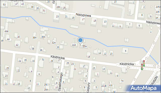 Katowice, Kłodnicka, 22A, mapa Katowic