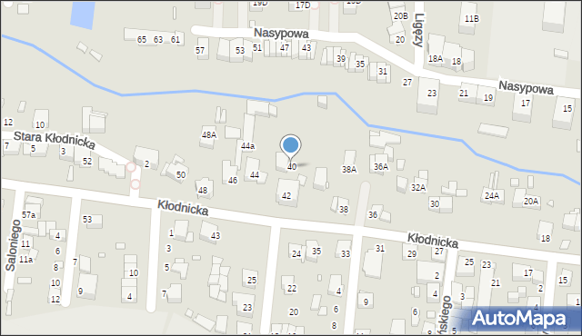 Katowice, Kłodnicka, 40, mapa Katowic