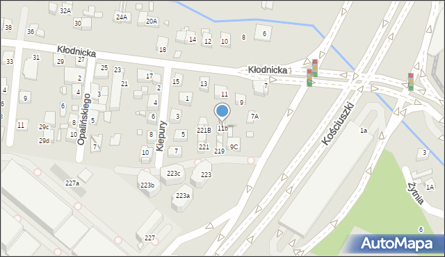 Katowice, Kłodnicka, 11b, mapa Katowic