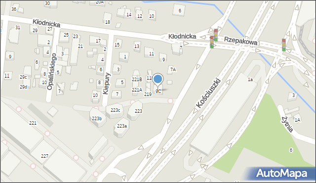 Katowice, Kłodnicka, 9C, mapa Katowic