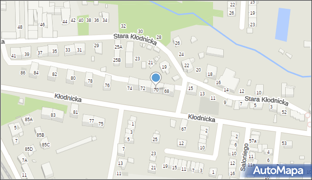 Katowice, Kłodnicka, 70, mapa Katowic