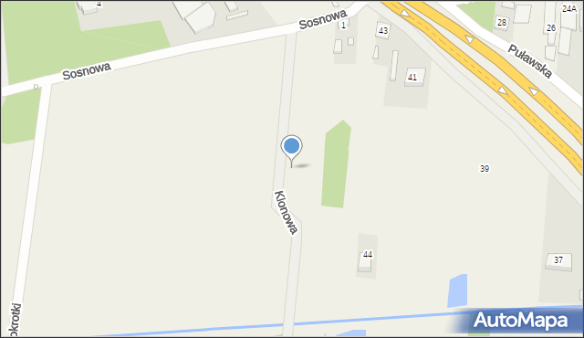 Kąty, Klonowa, 33, mapa Kąty