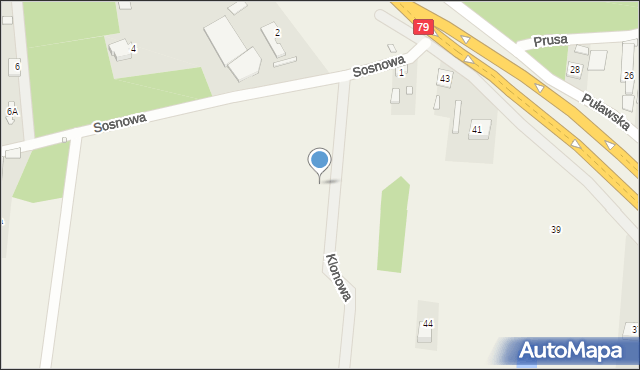 Kąty, Klonowa, 50, mapa Kąty