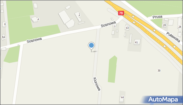 Kąty, Klonowa, 52, mapa Kąty