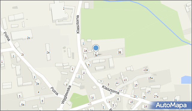 Kazimierz Biskupi, Klasztorna, 3a, mapa Kazimierz Biskupi