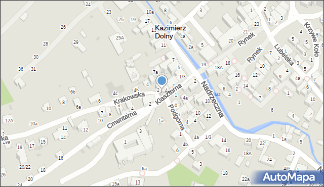 Kazimierz Dolny, Klasztorna, 6, mapa Kazimierz Dolny
