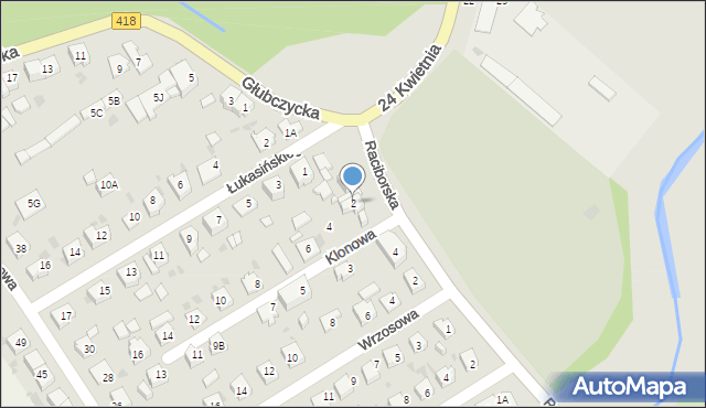 Kędzierzyn-Koźle, Klonowa, 2, mapa Kędzierzyna-Koźle