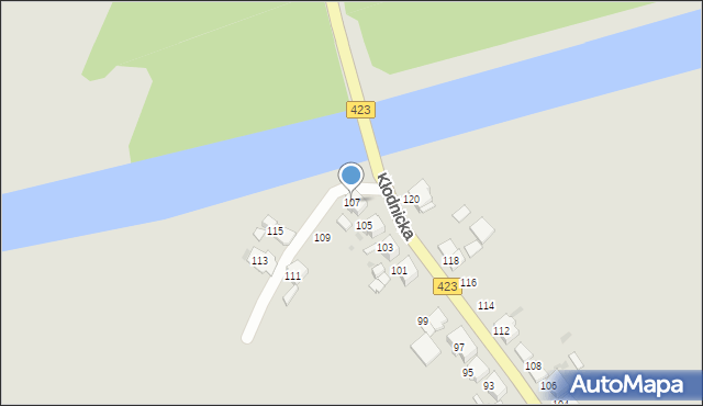 Kędzierzyn-Koźle, Kłodnicka, 107, mapa Kędzierzyna-Koźle