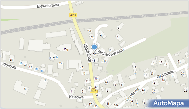 Kędzierzyn-Koźle, Kłodnicka, 50, mapa Kędzierzyna-Koźle