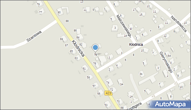 Kędzierzyn-Koźle, Kłodnicka, 78, mapa Kędzierzyna-Koźle