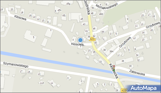 Kędzierzyn-Koźle, Kłosowa, 1, mapa Kędzierzyna-Koźle