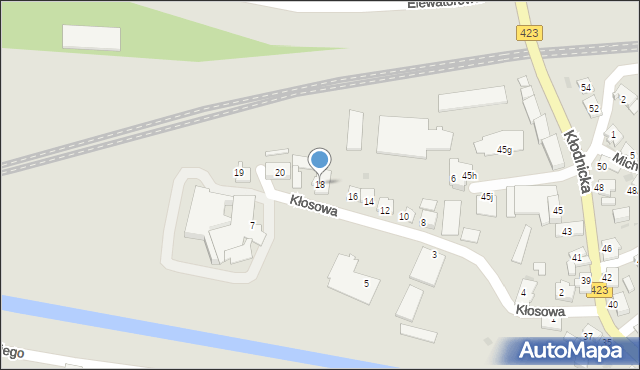 Kędzierzyn-Koźle, Kłosowa, 18, mapa Kędzierzyna-Koźle