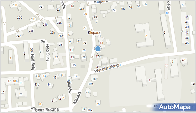 Kęty, Kleparz, 17a, mapa Kęty