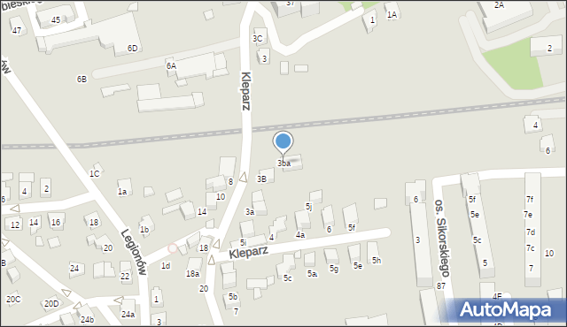 Kęty, Kleparz, 3ba, mapa Kęty