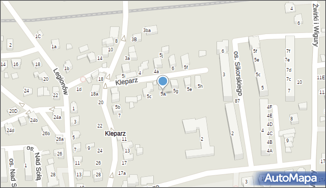 Kęty, Kleparz, 5a, mapa Kęty