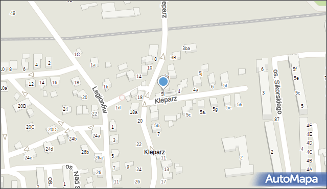 Kęty, Kleparz, 5i, mapa Kęty